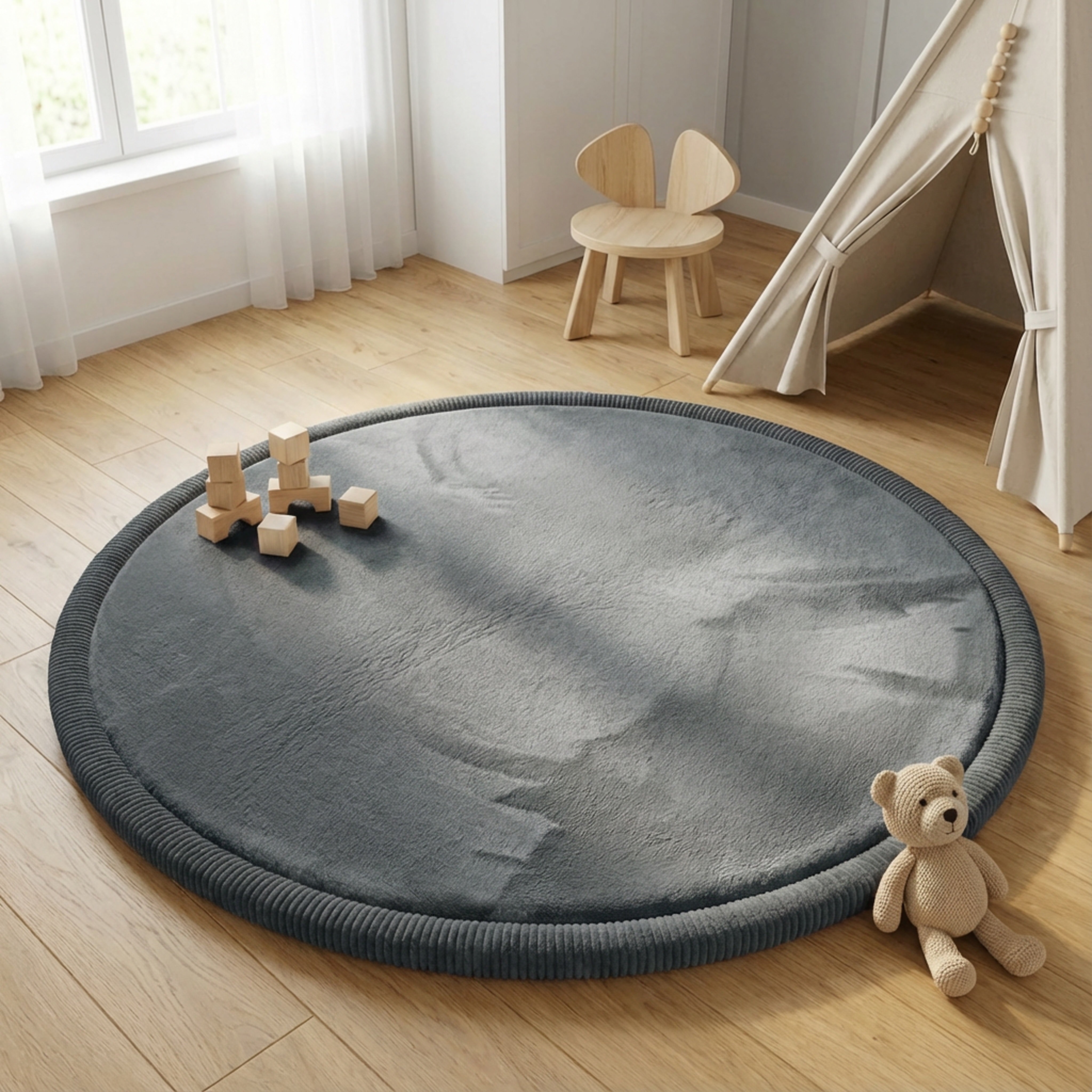 Anthrazit - Rund - 150cm - Bild 1