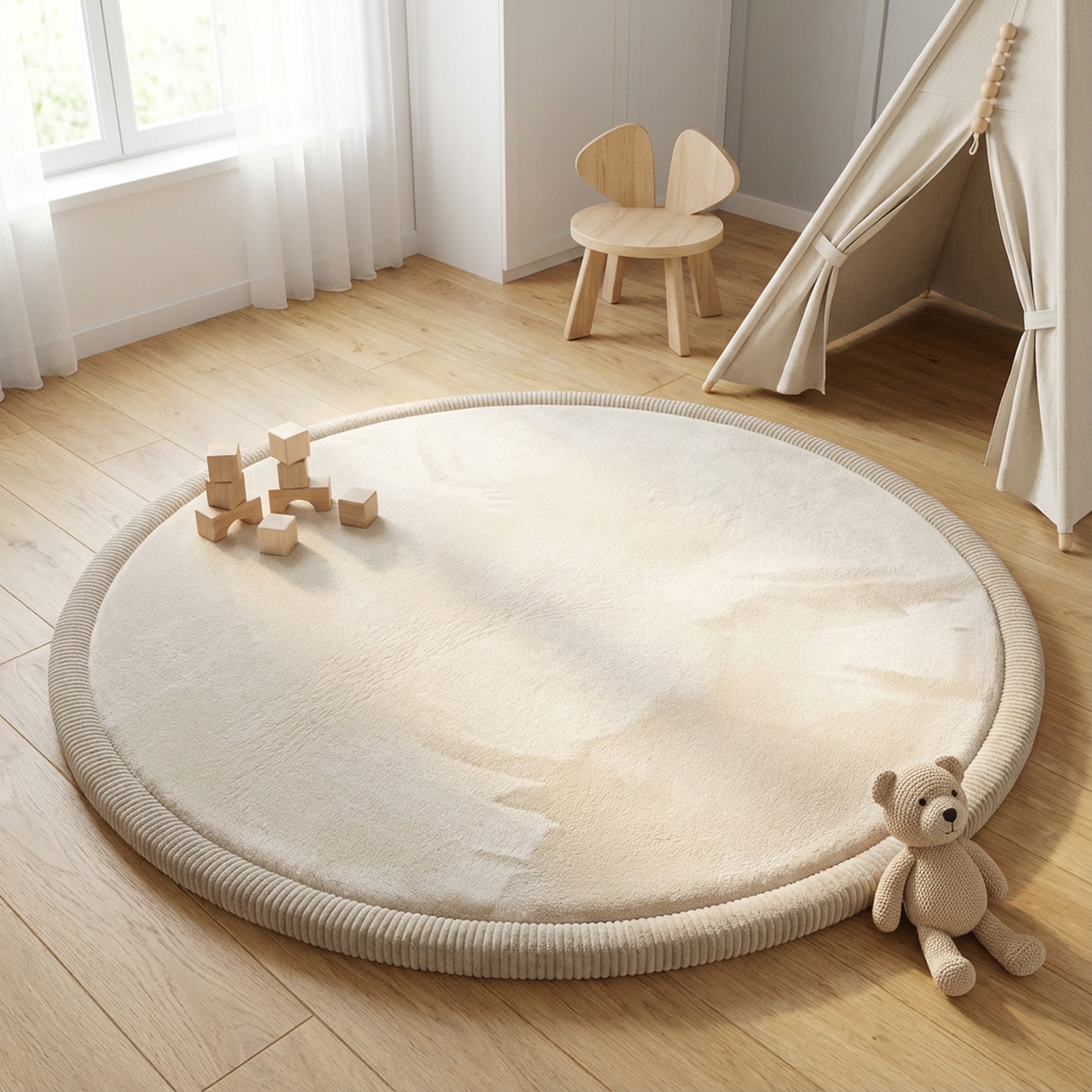 Beige - Rund - 150cm - Bild 1