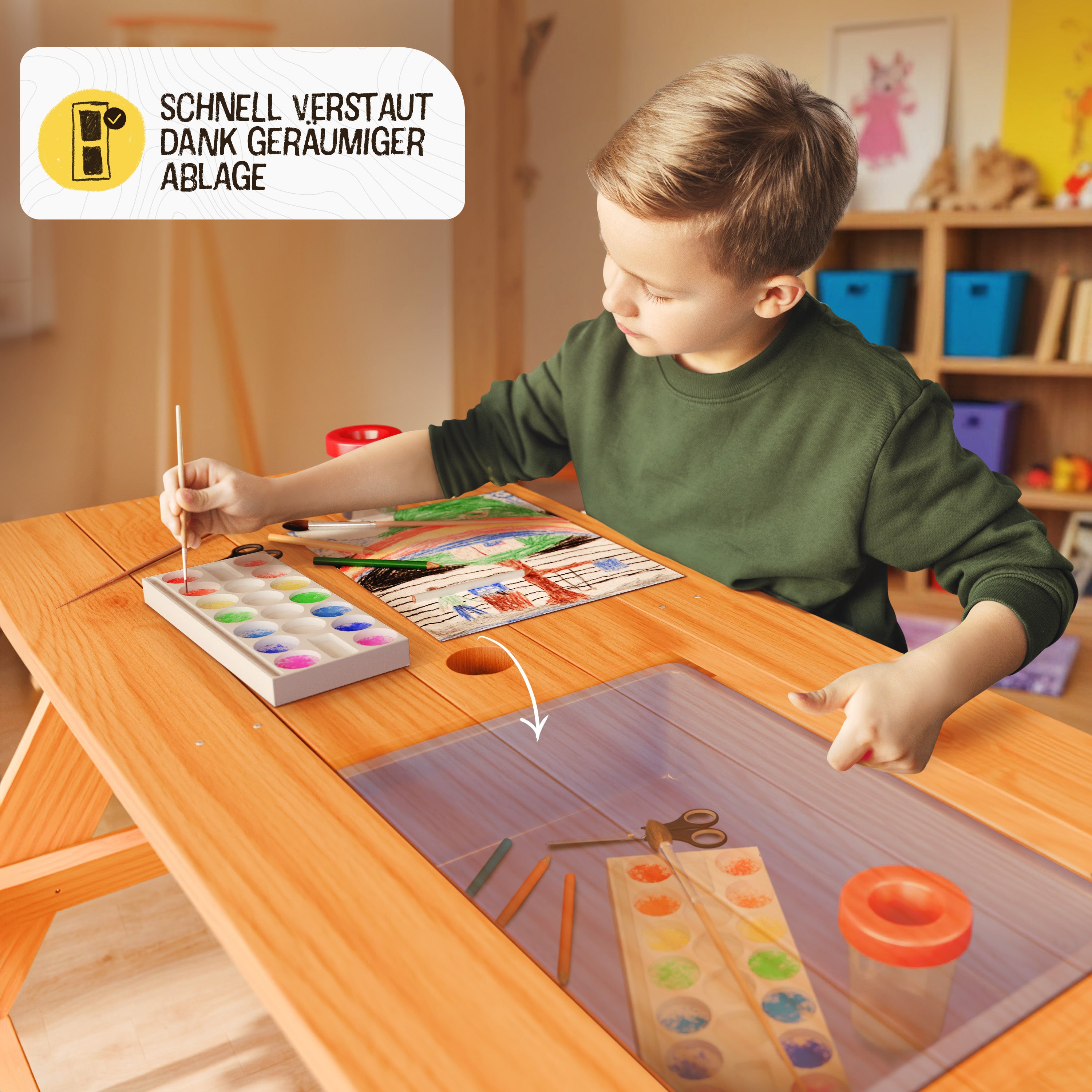 Kindersitzgruppe 2in1 - Matscht- & Basteltisch