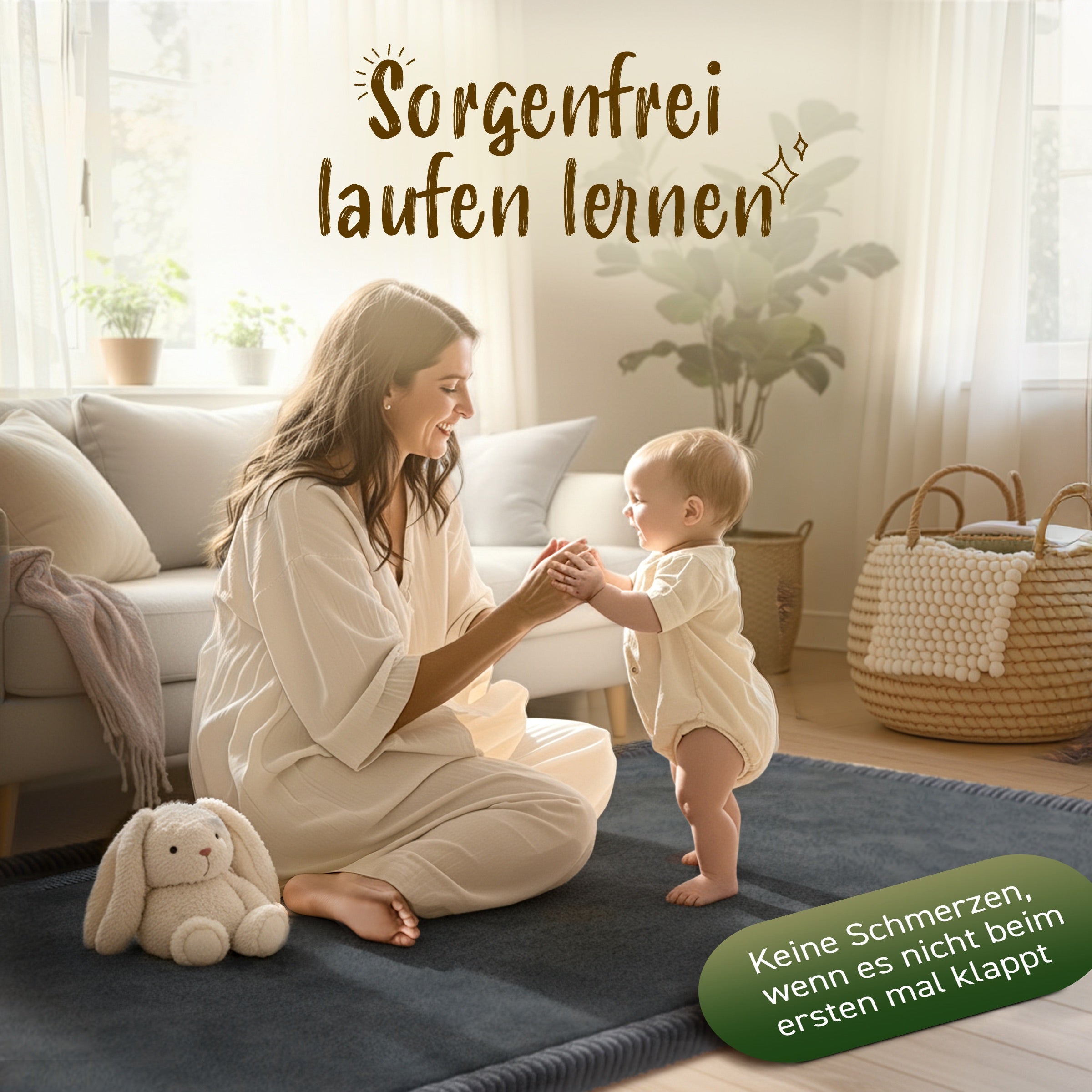 Kinderteppich - Eckig - 150x150cm - Anthrazit