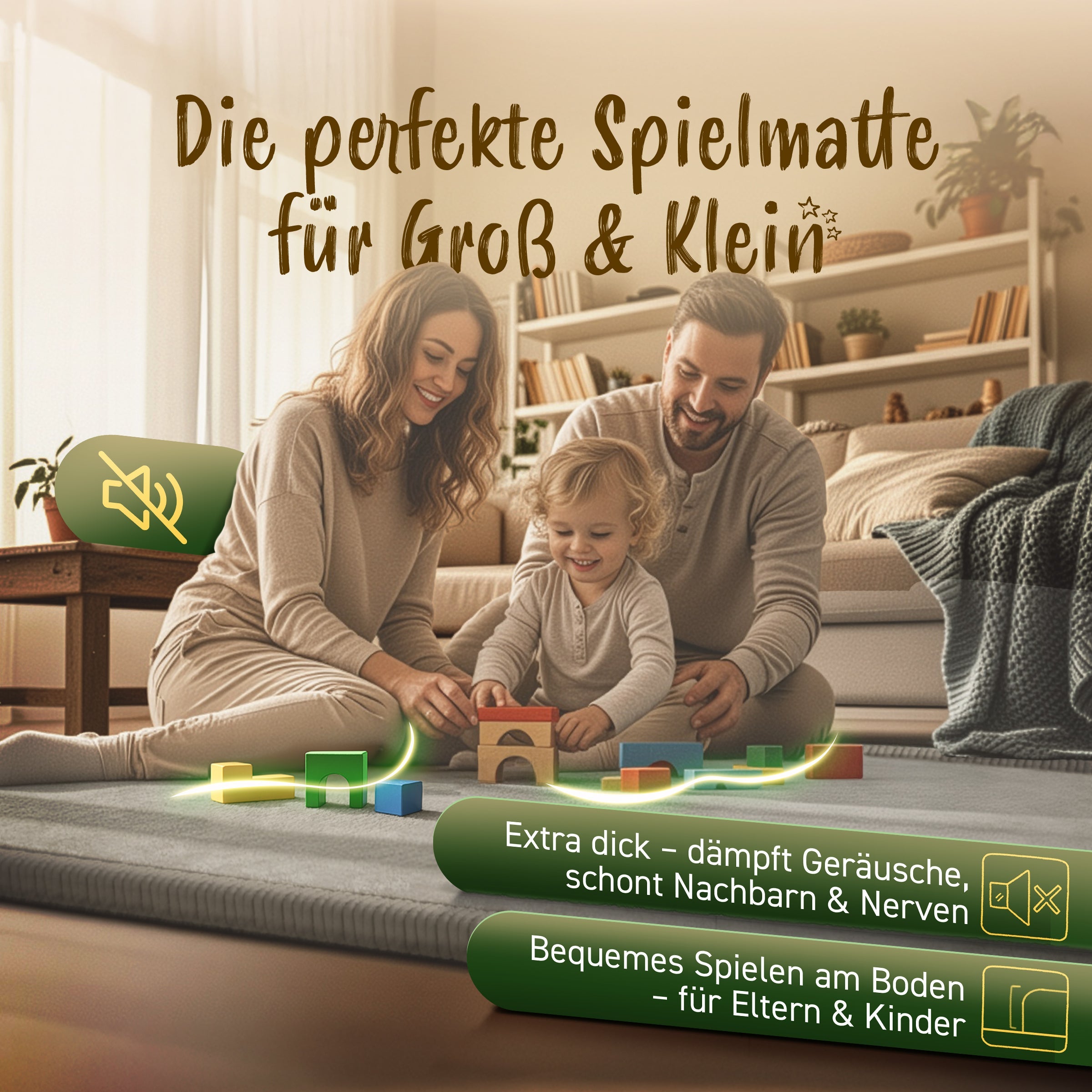 Kinderteppich - XL - 200x300cm - Beige