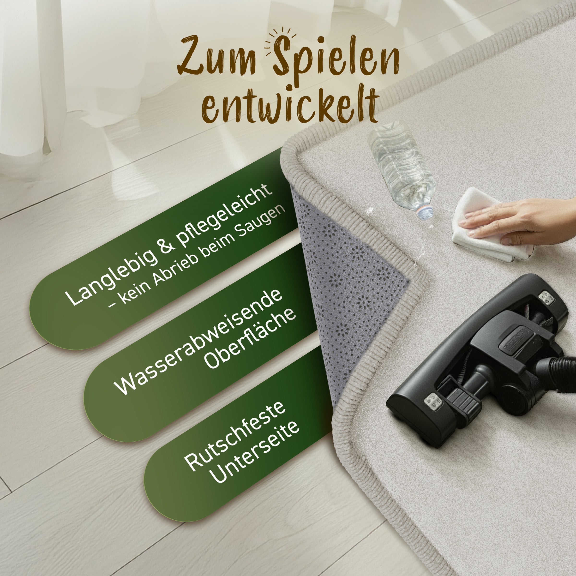 Kinderteppich - Rund - 150cm - Beige