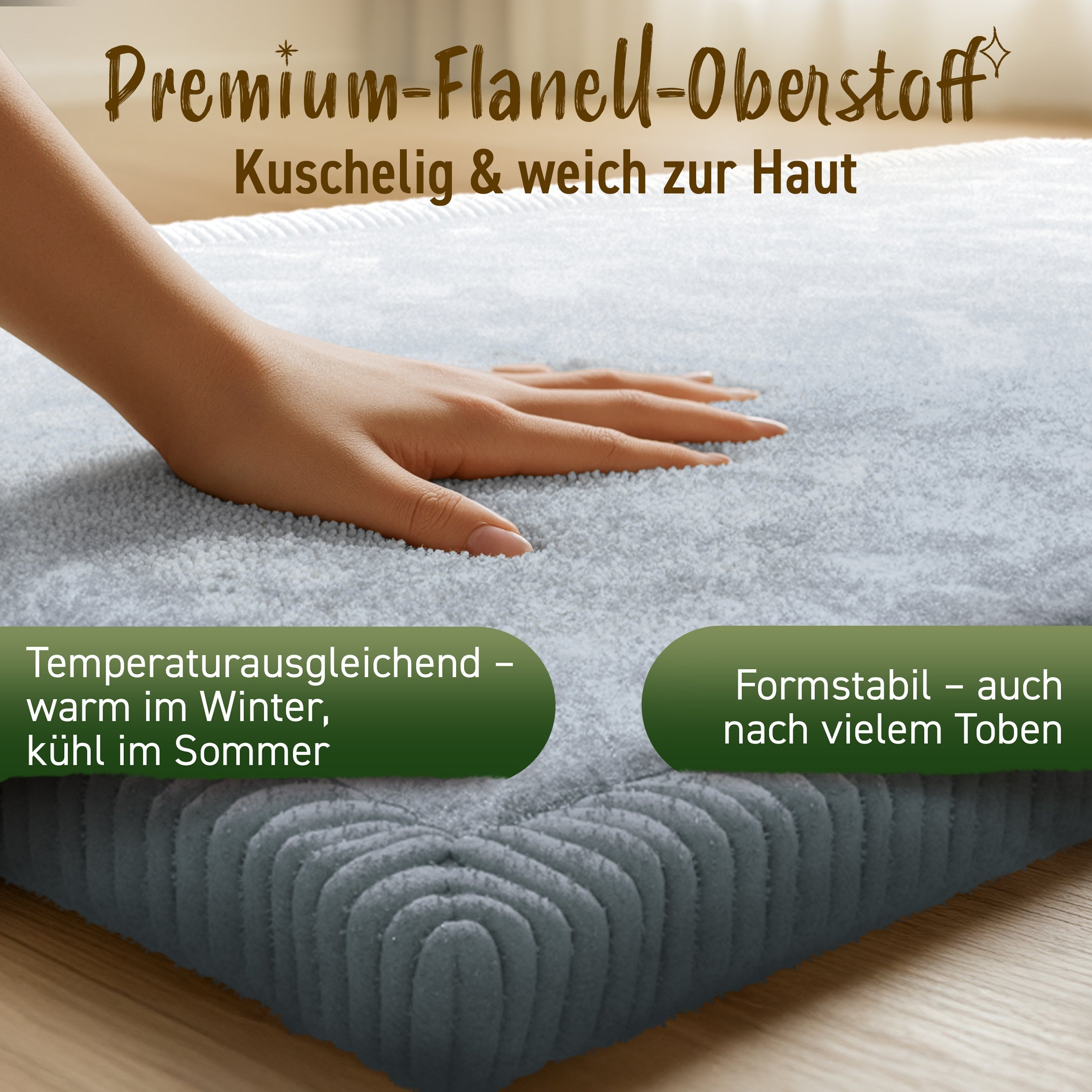 Kinderteppich - Eckig - 150x150cm - Hellgrau