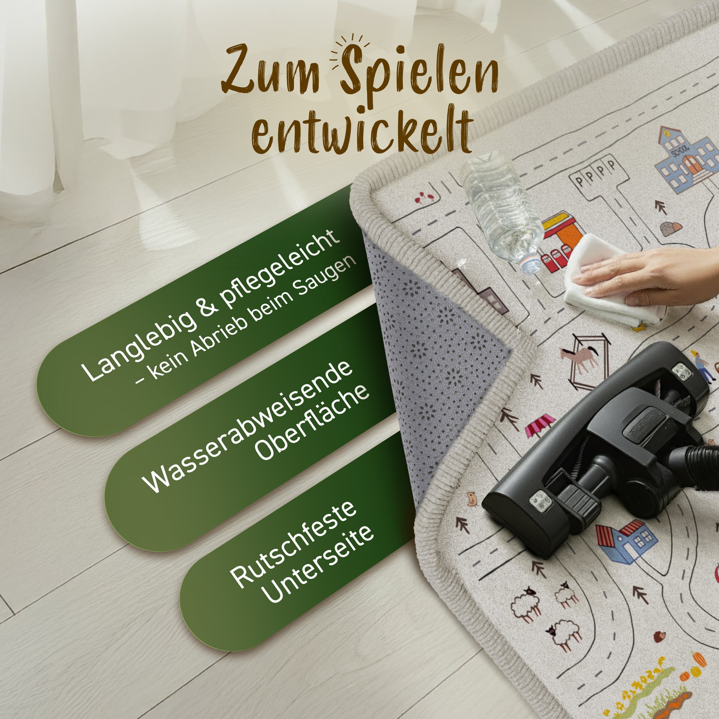 Kinderteppich - S - 80x150cm - Autos