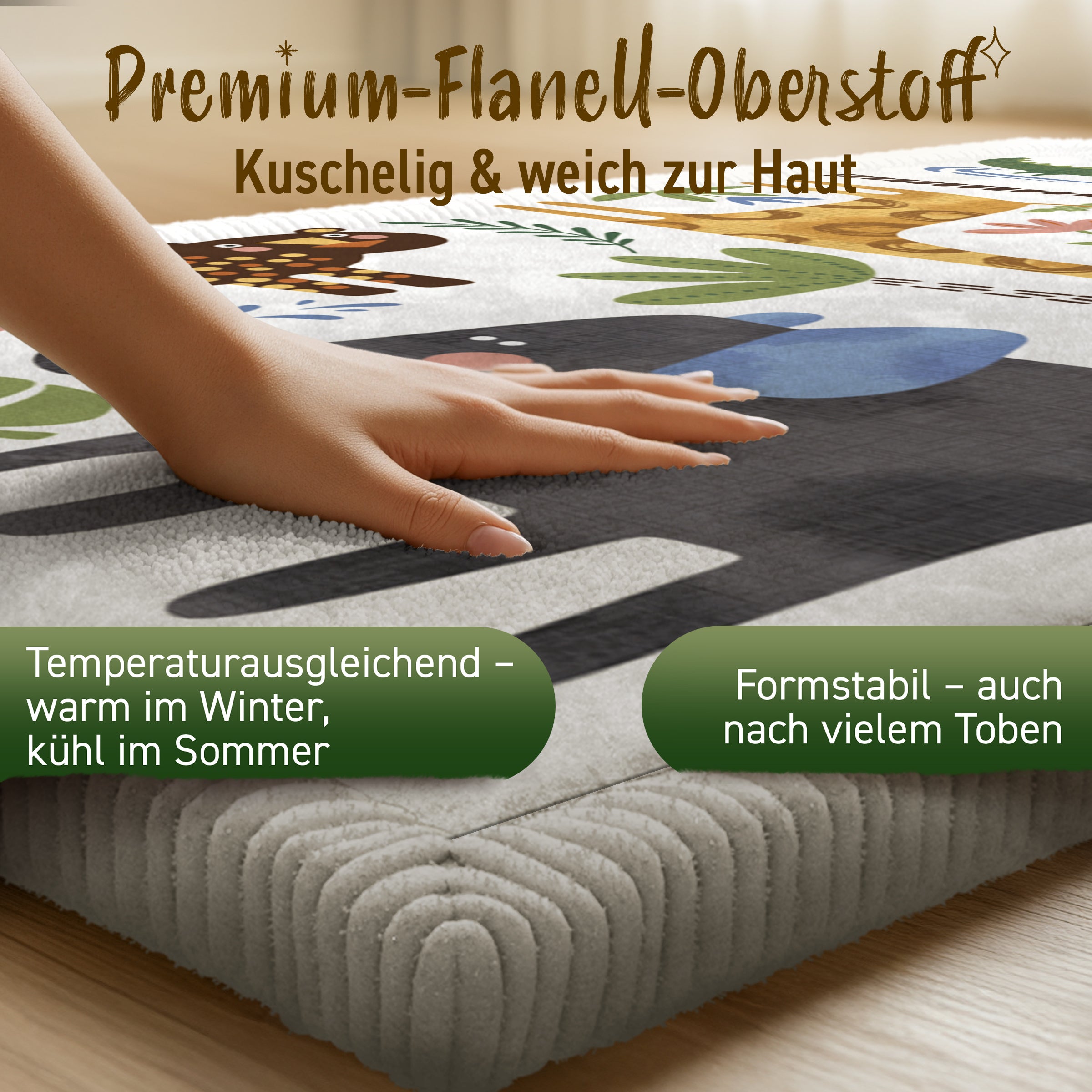 Kinderteppich - S - 80x150cm - Tiere