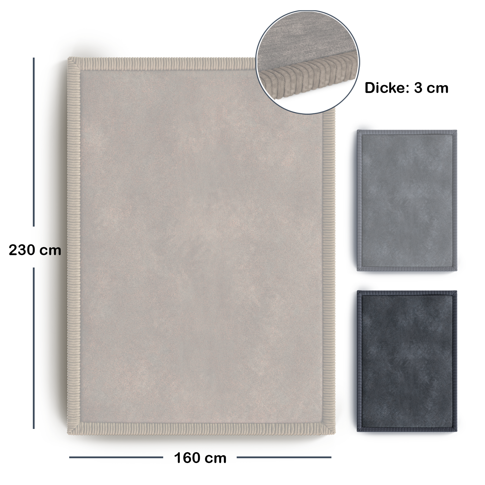 Kinderteppich - L - 160x230cm - Beige