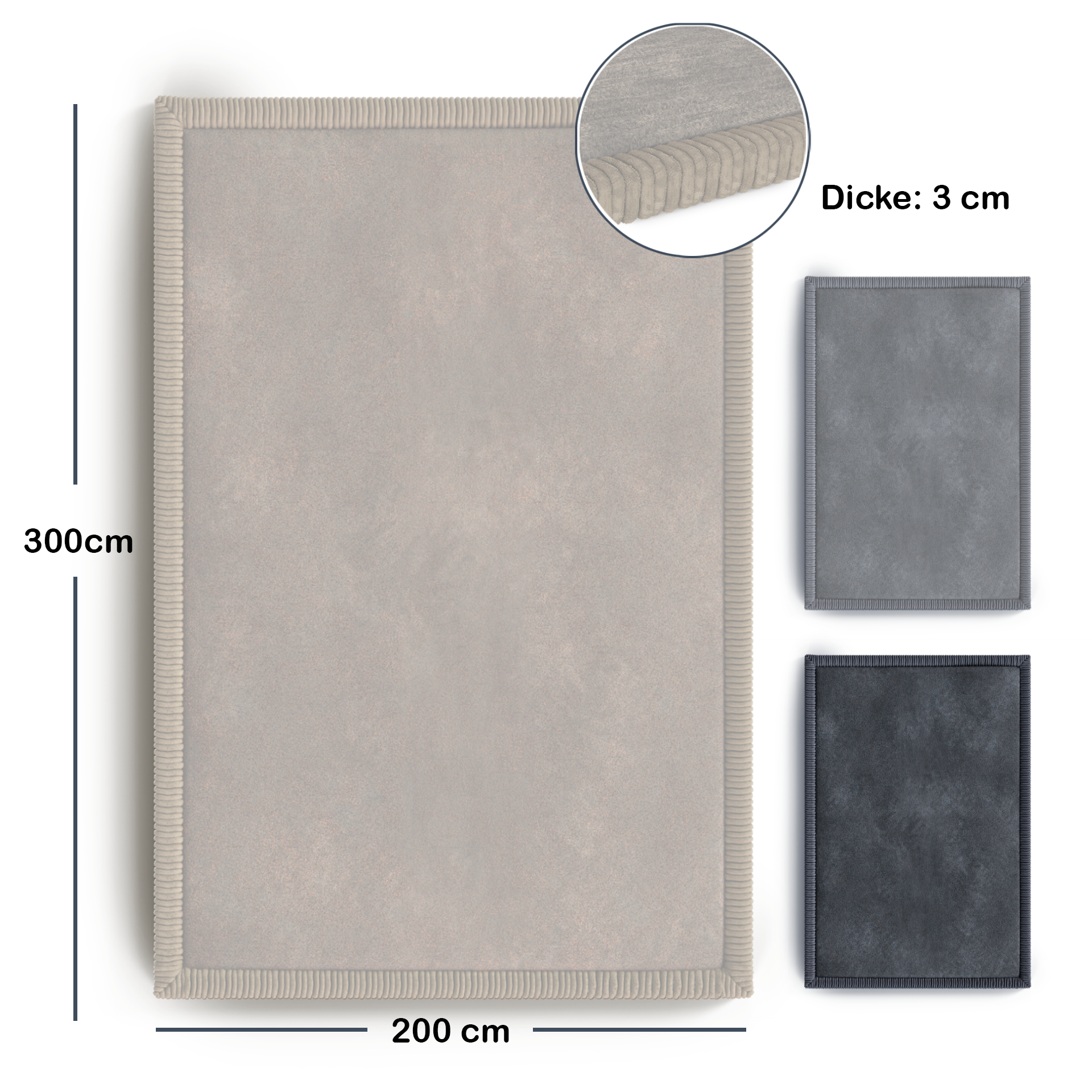 Kinderteppich - XL - 200x300cm - Beige