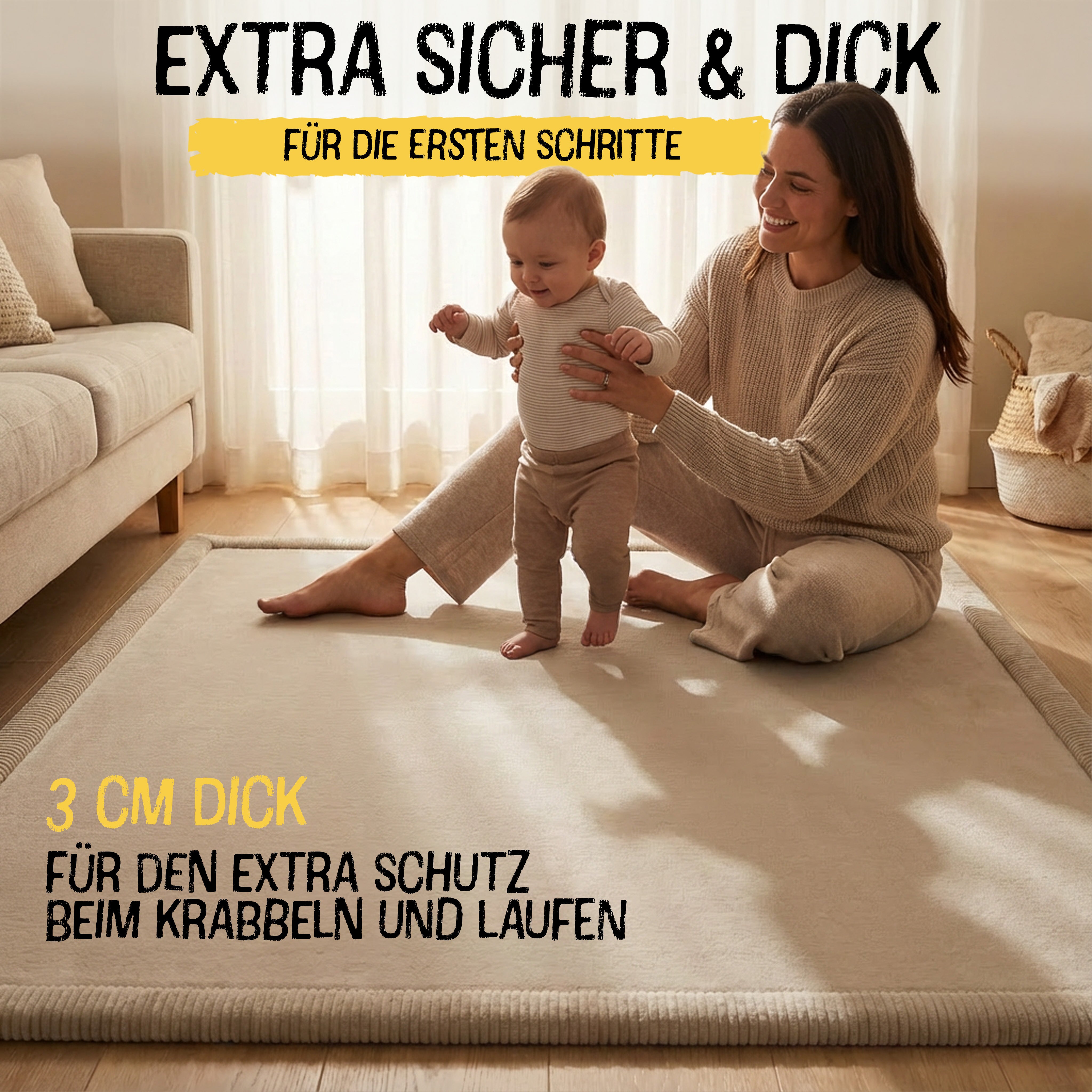 Beige - Rund - 150cm - Bild 3