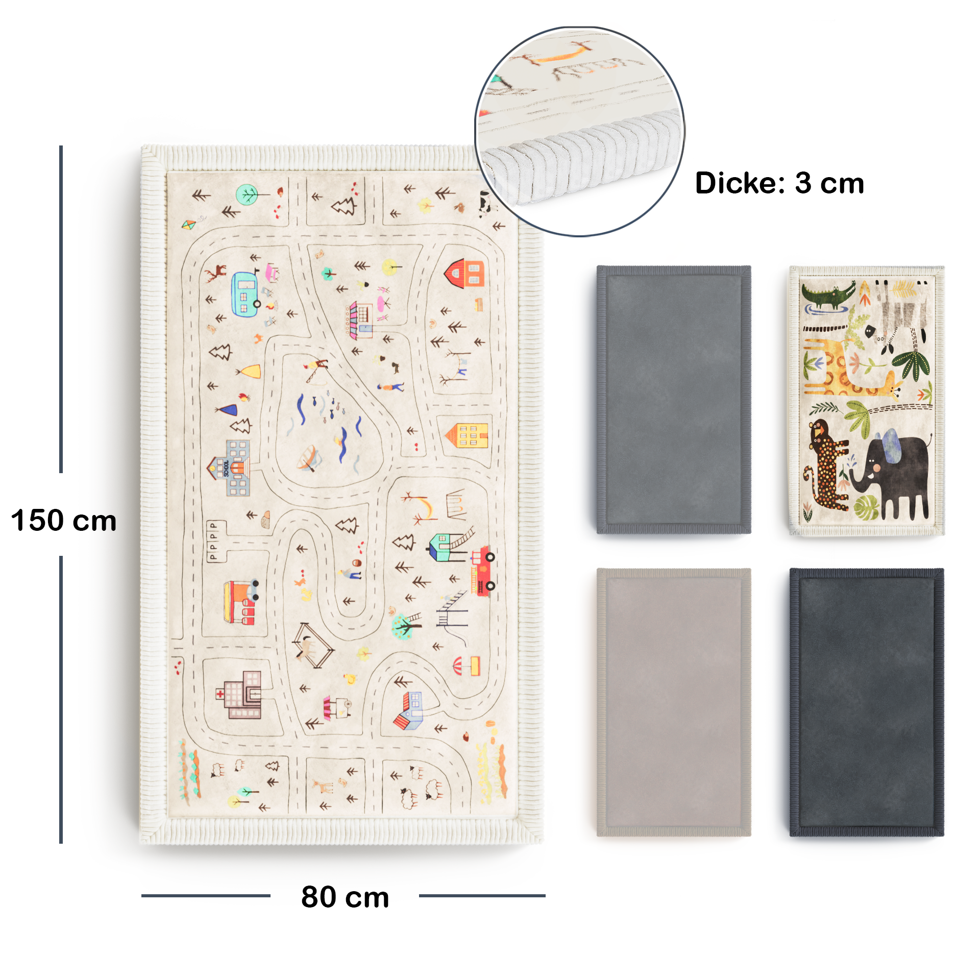 Kinderteppich - S - 80x150cm - Autos