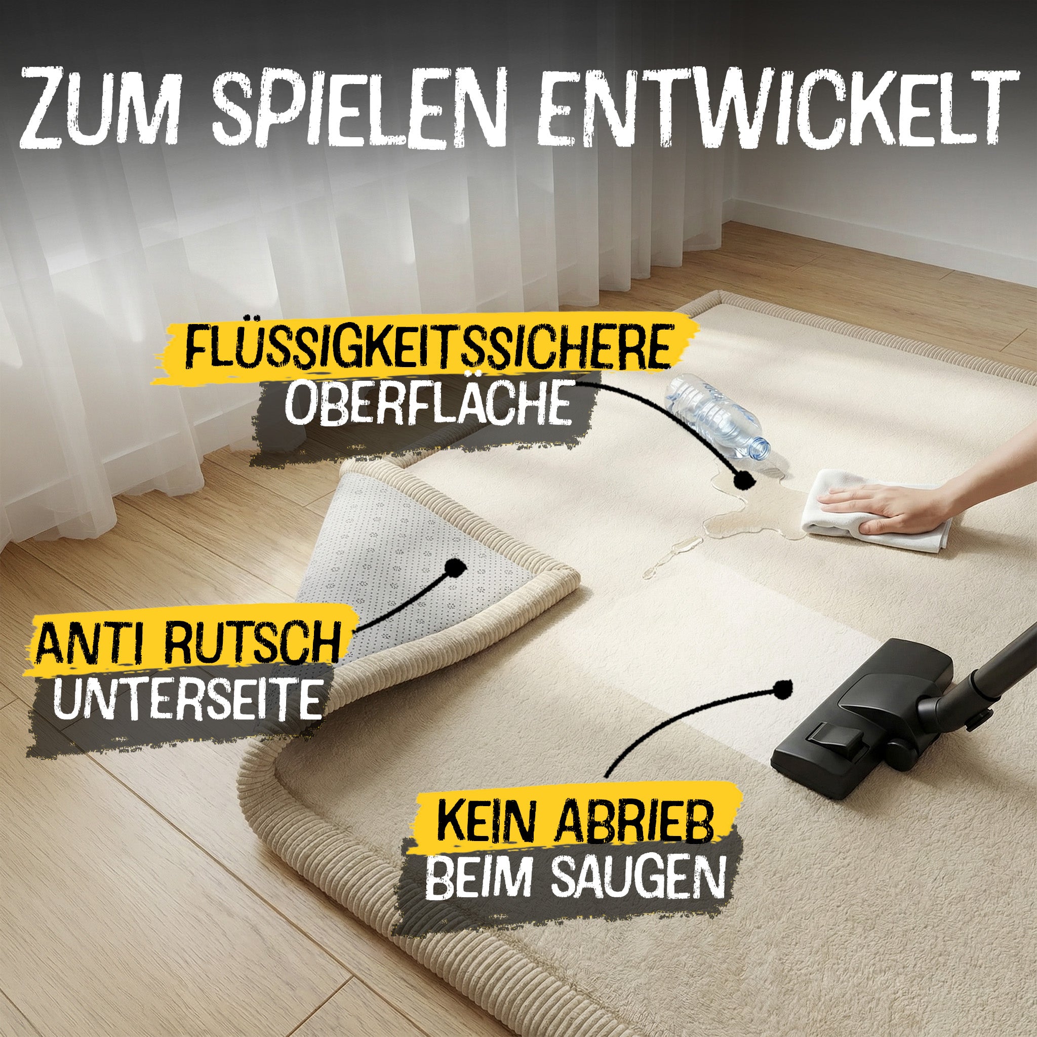 Beige - Rund - 150cm - Bild 7