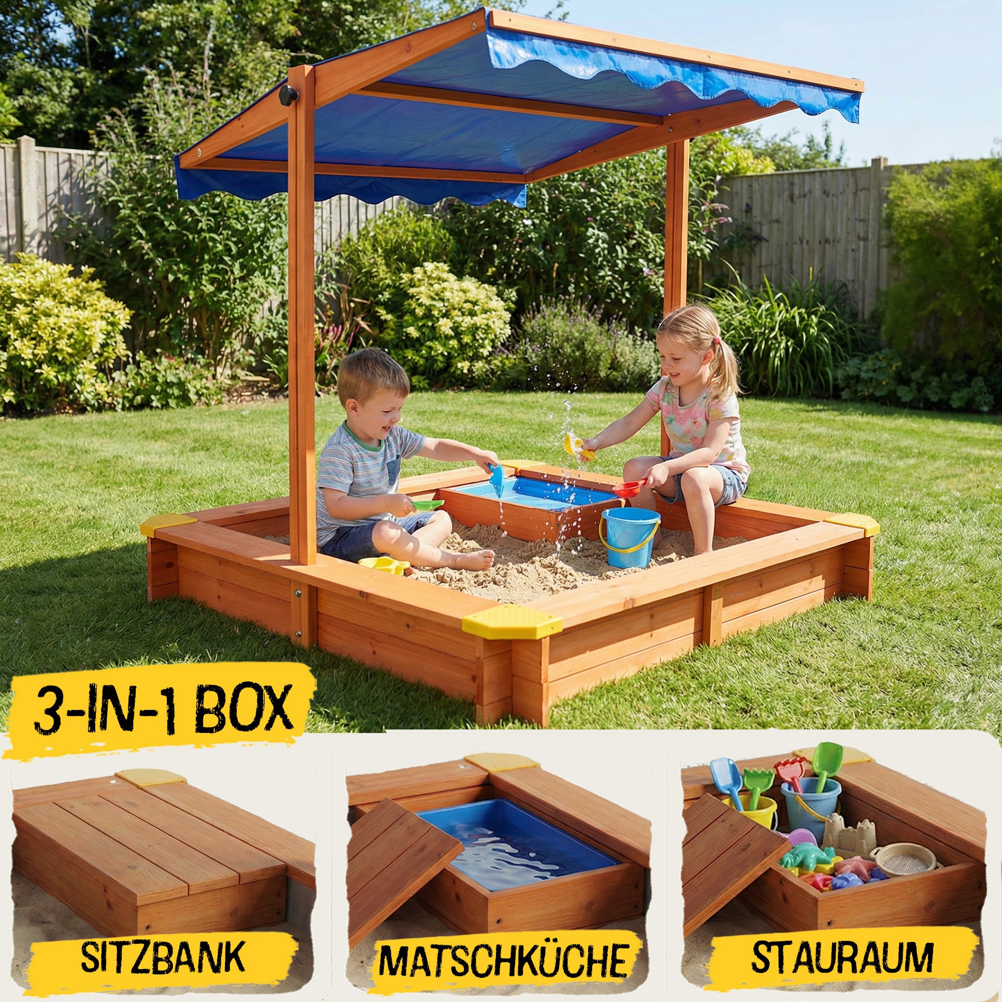 Sandkasten Premium L - 140x140cm