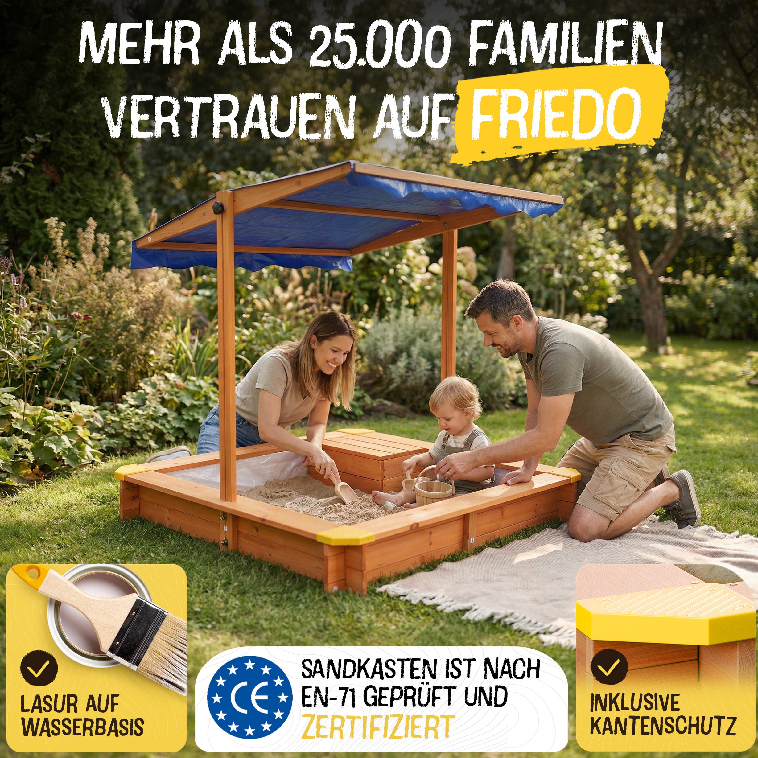Sandkasten Premium L - 140x140cm