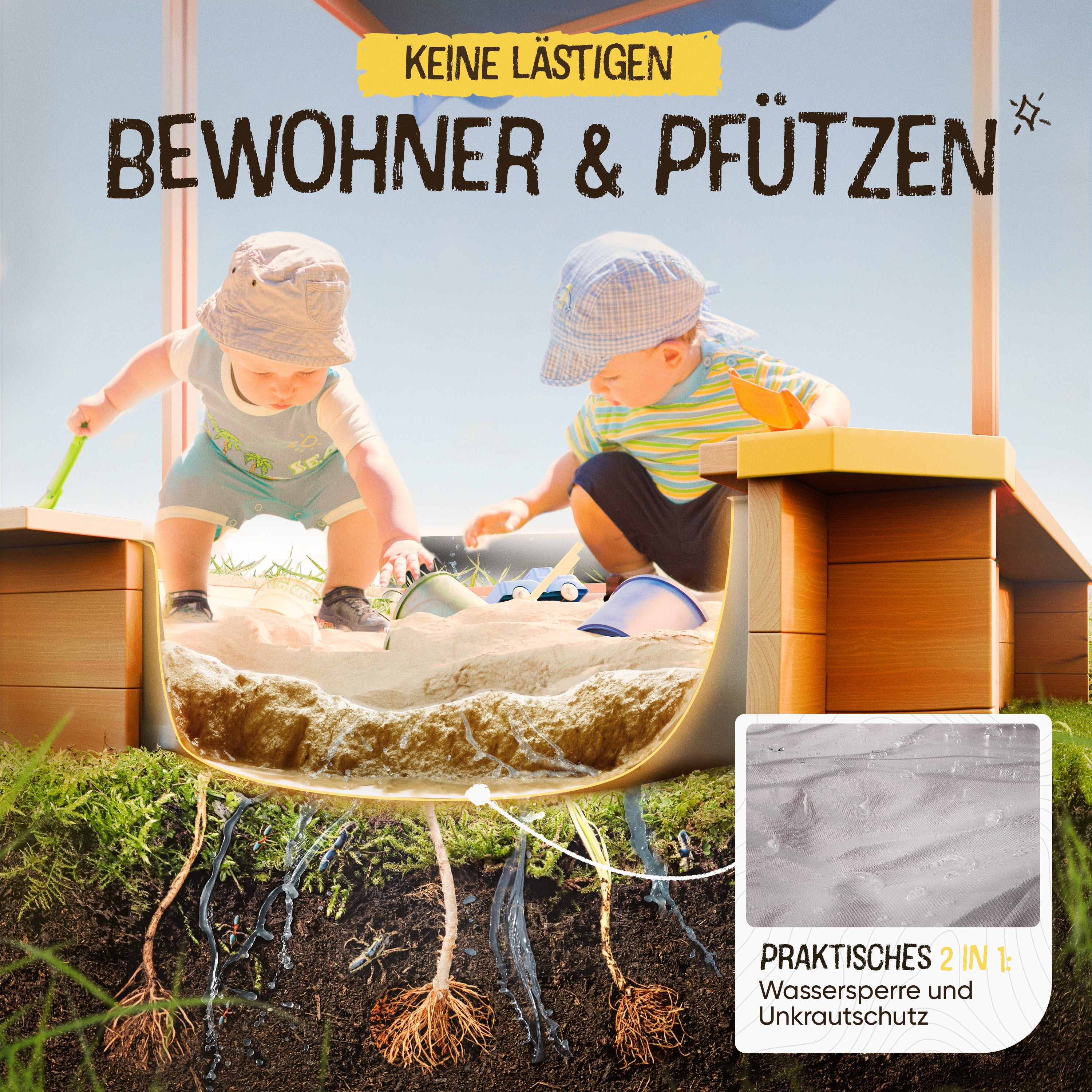 Sandkasten Premium L - 140x140cm