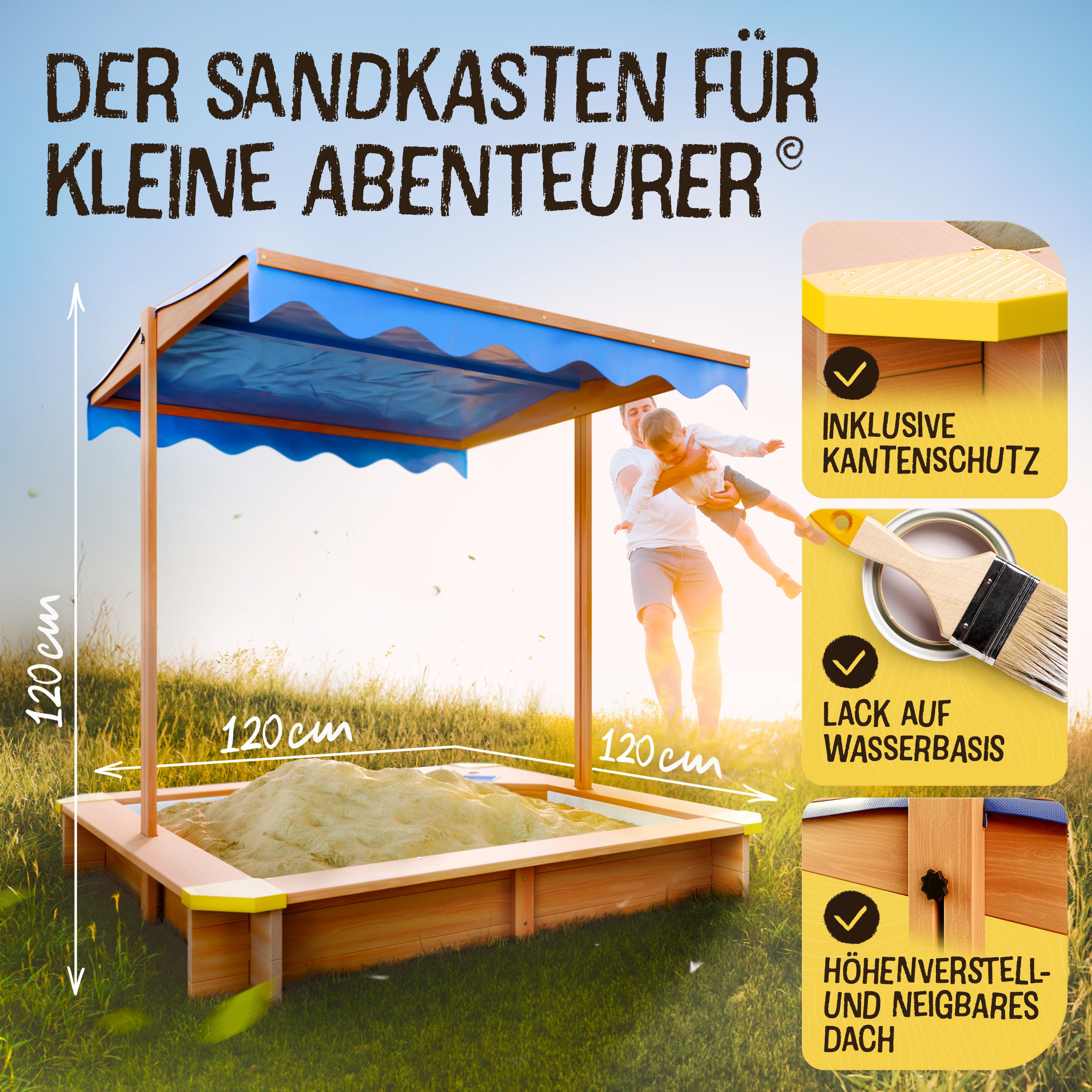 Sandkasten Premium M - 120x120cm
