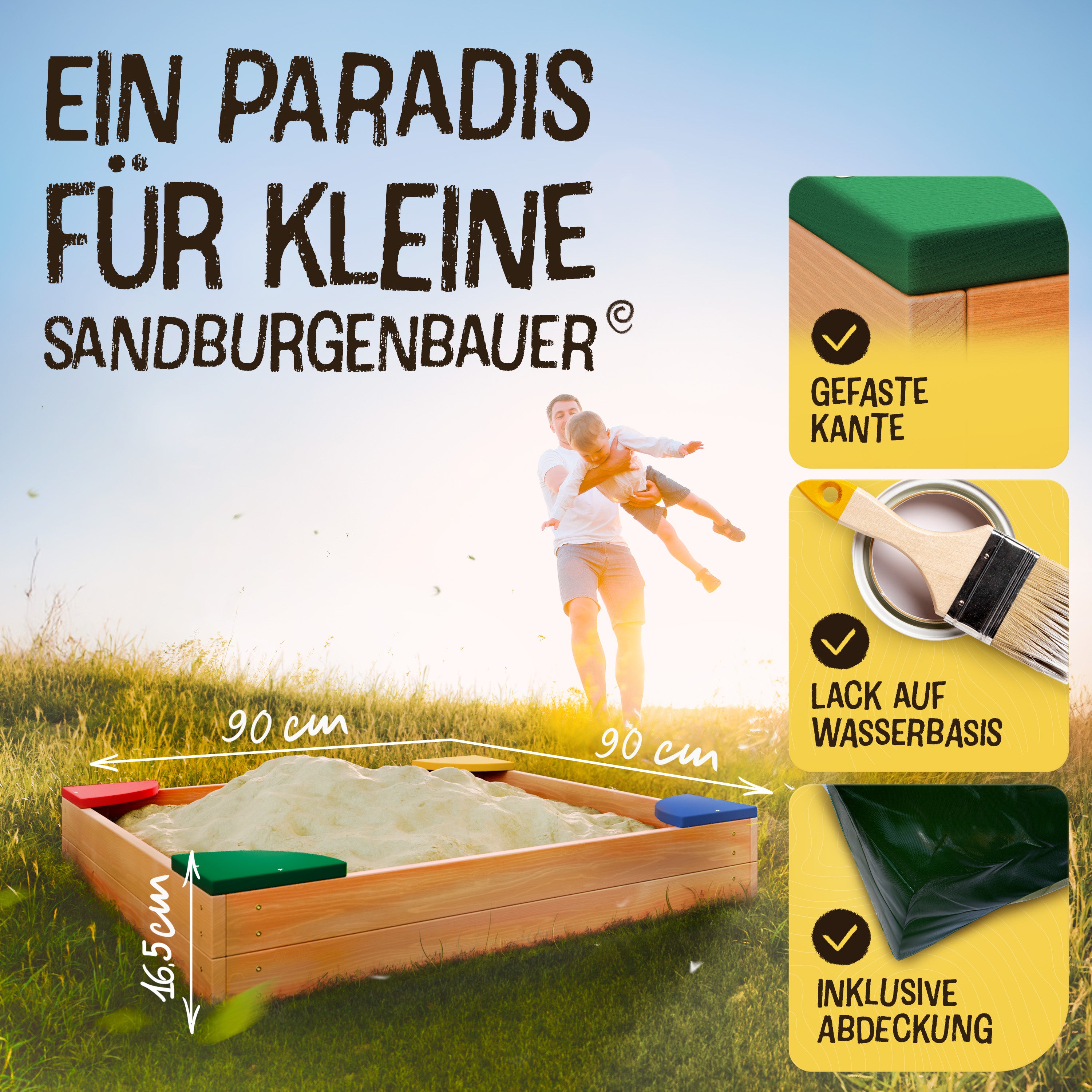 Sandkasten Basic M - 120x120cm
