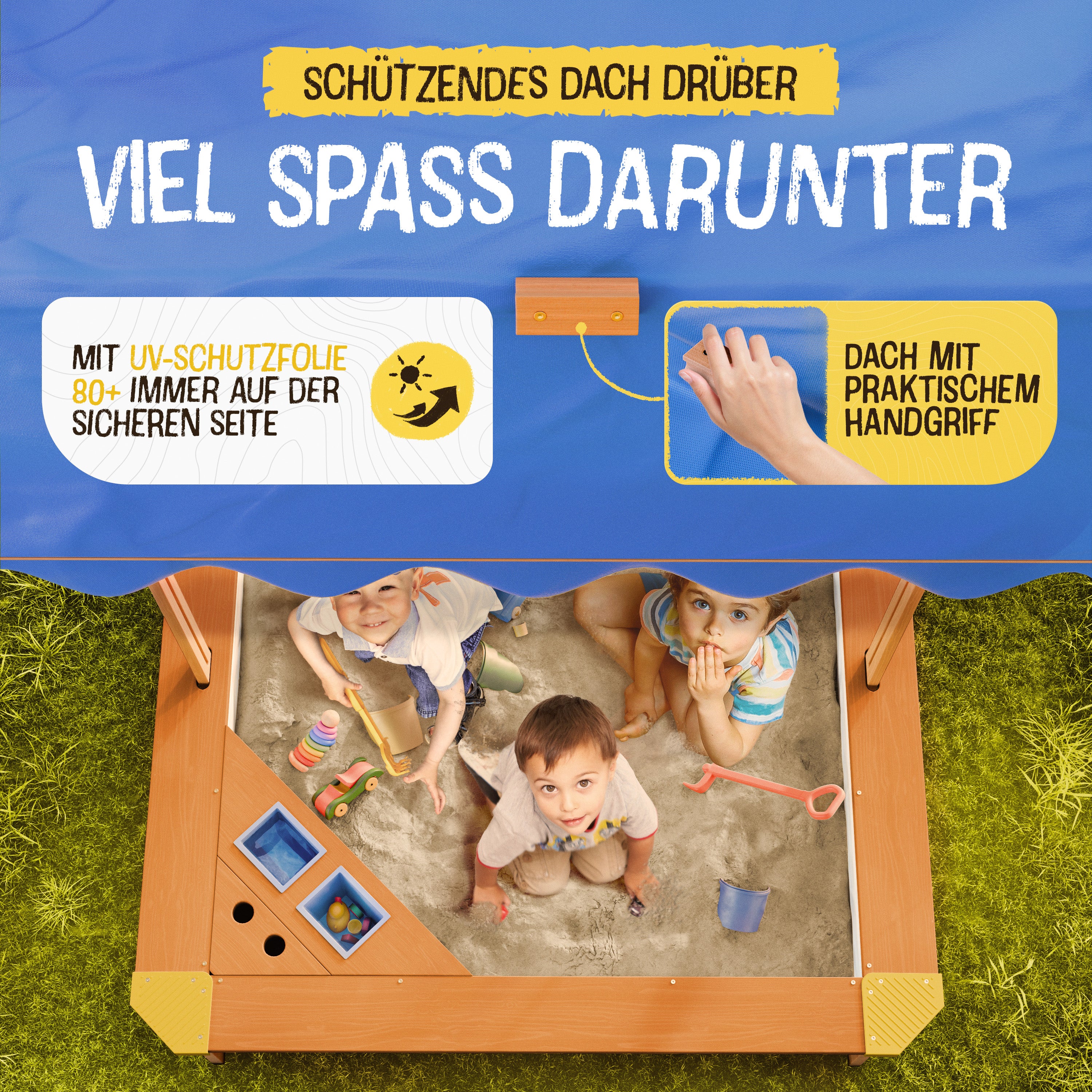 Sandkasten Premium L - 140x140cm