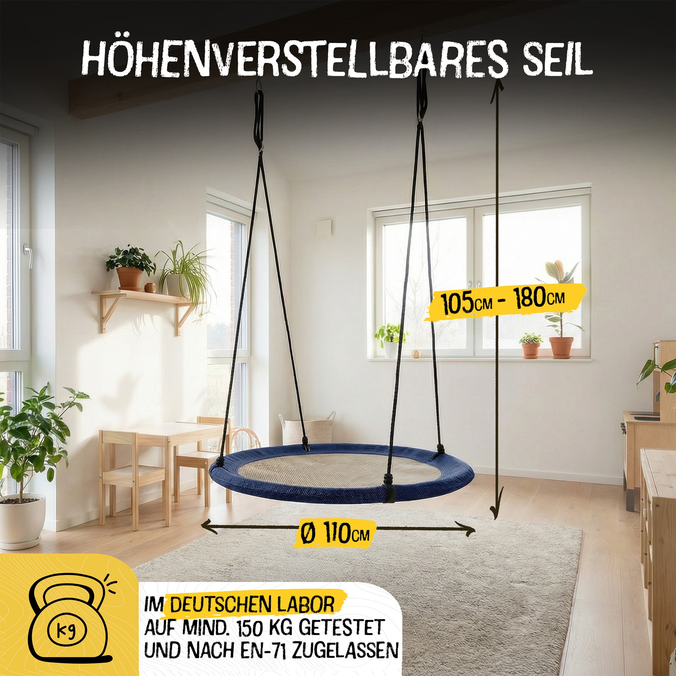 Nestschaukel Blau L - 110cm
