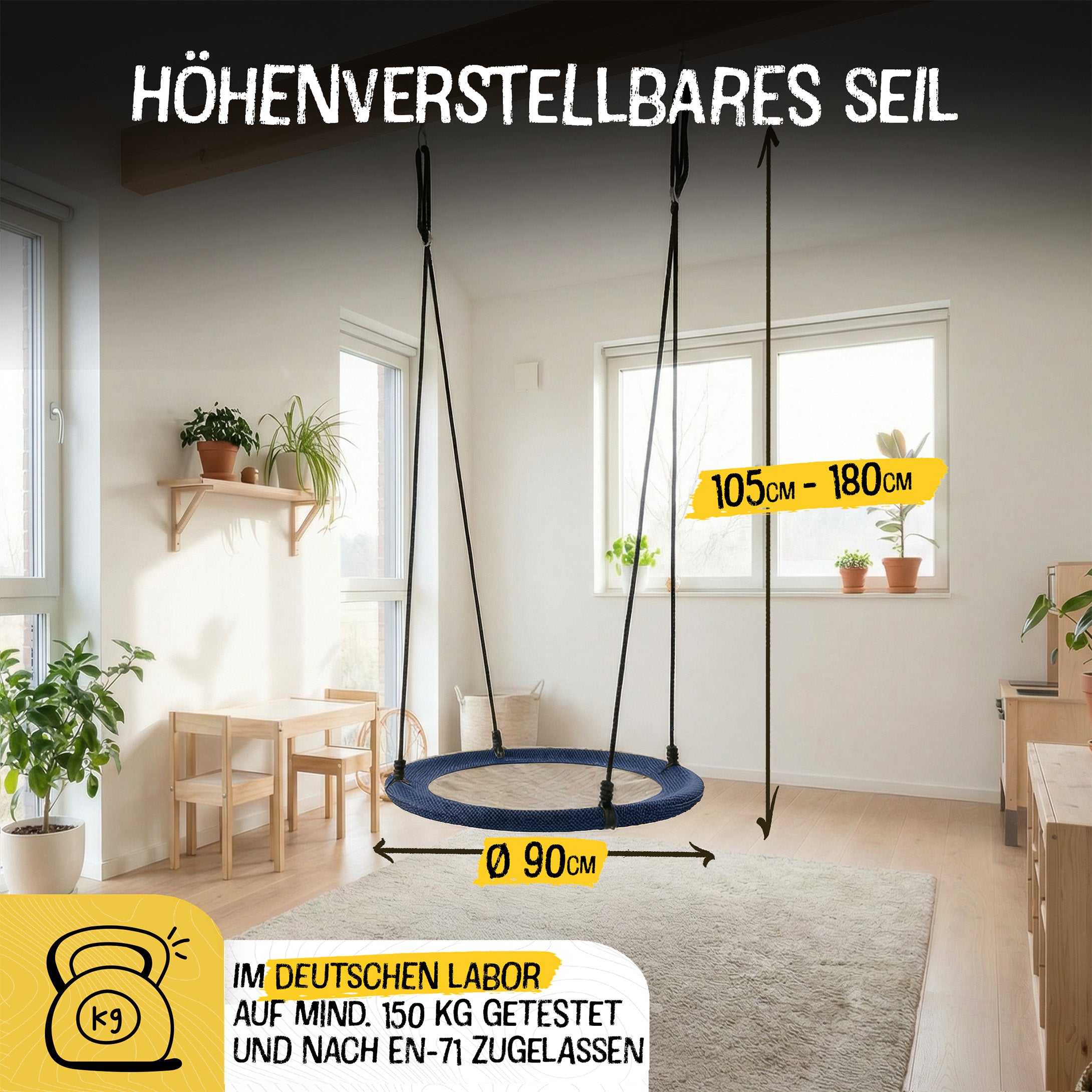 Nestschaukel Blau M - 90cm