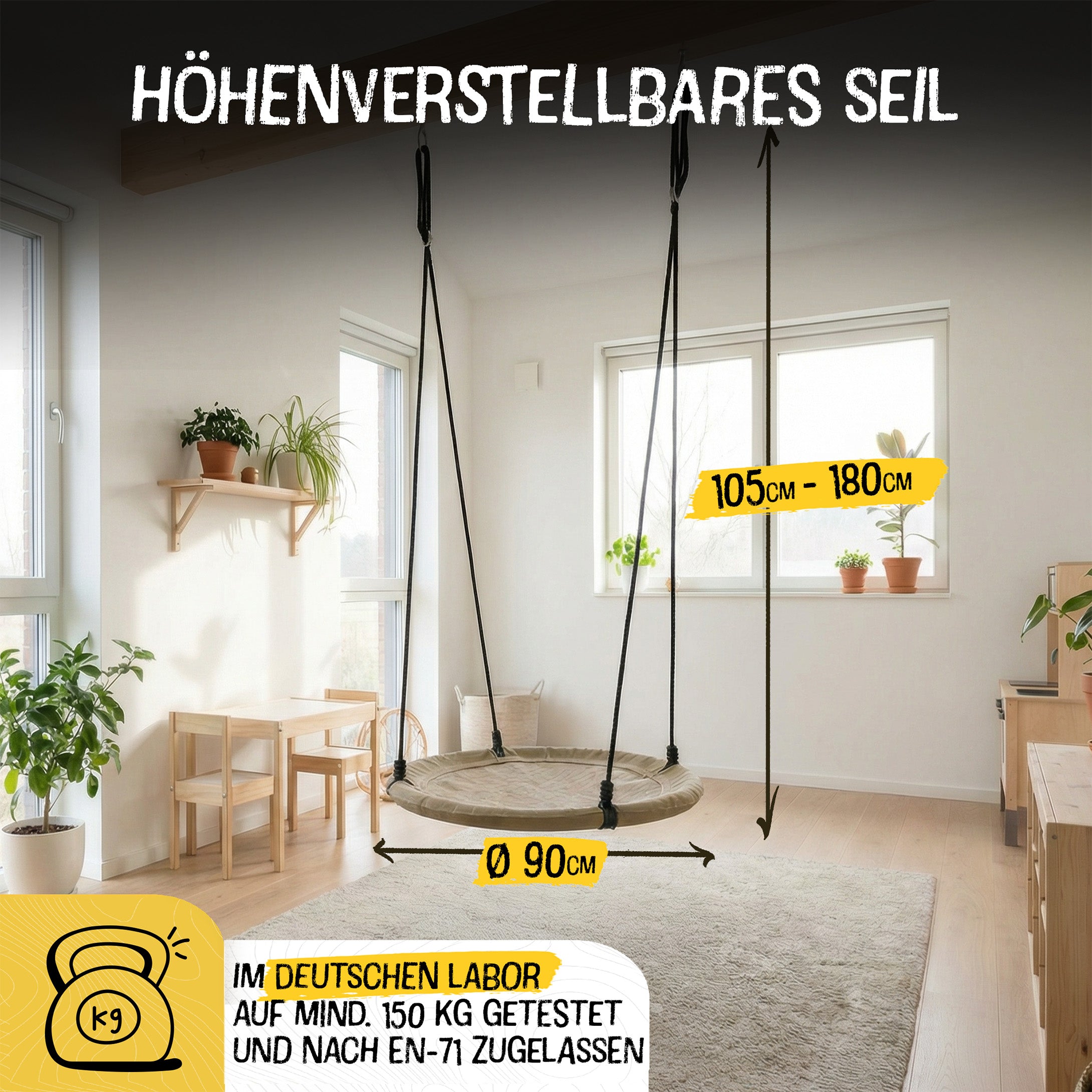 Nestschaukel Taupe M - 90cm
