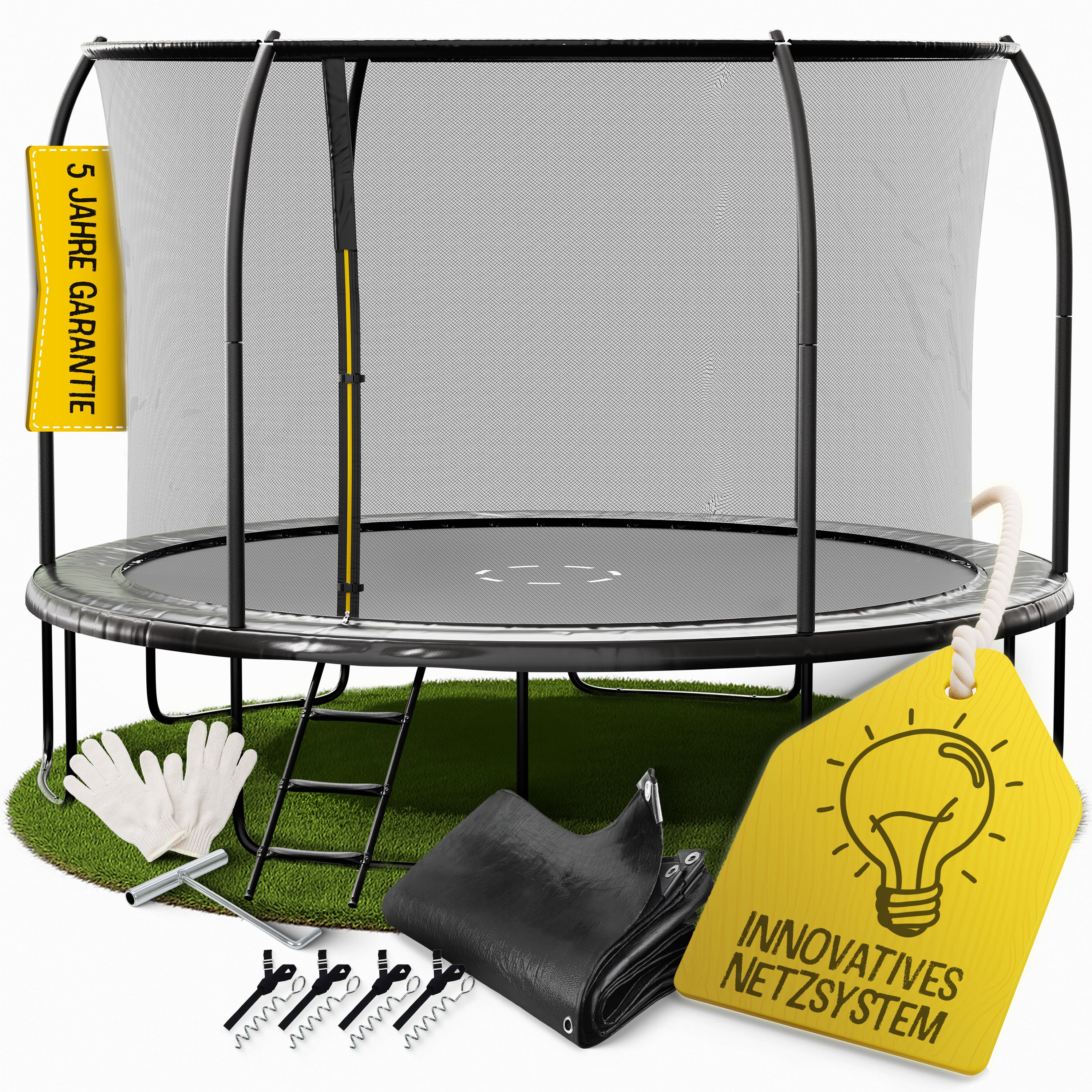 Premium Trampolin XL (366cm) + Schutz