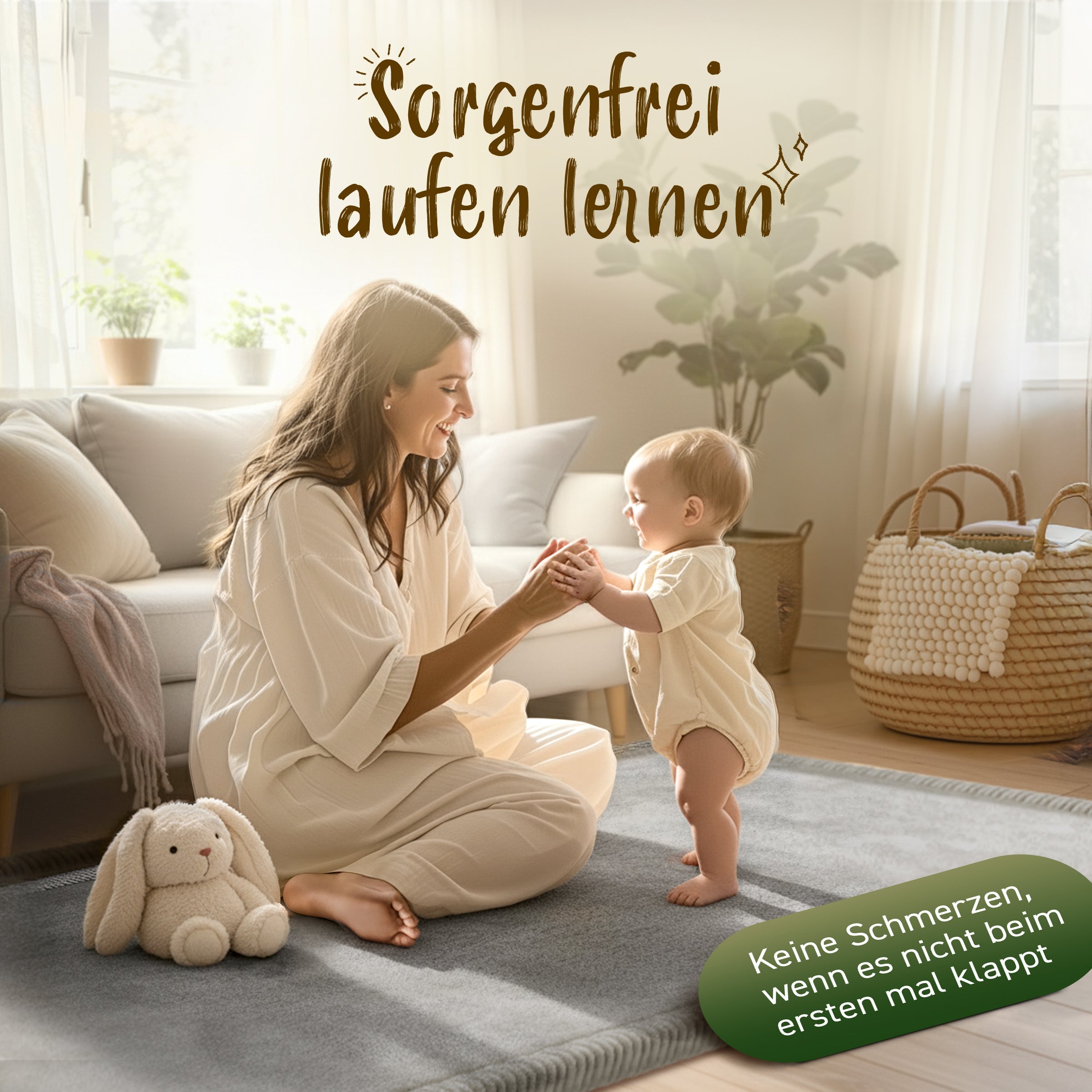 Kinderteppich - Rund - 150cm - Beige