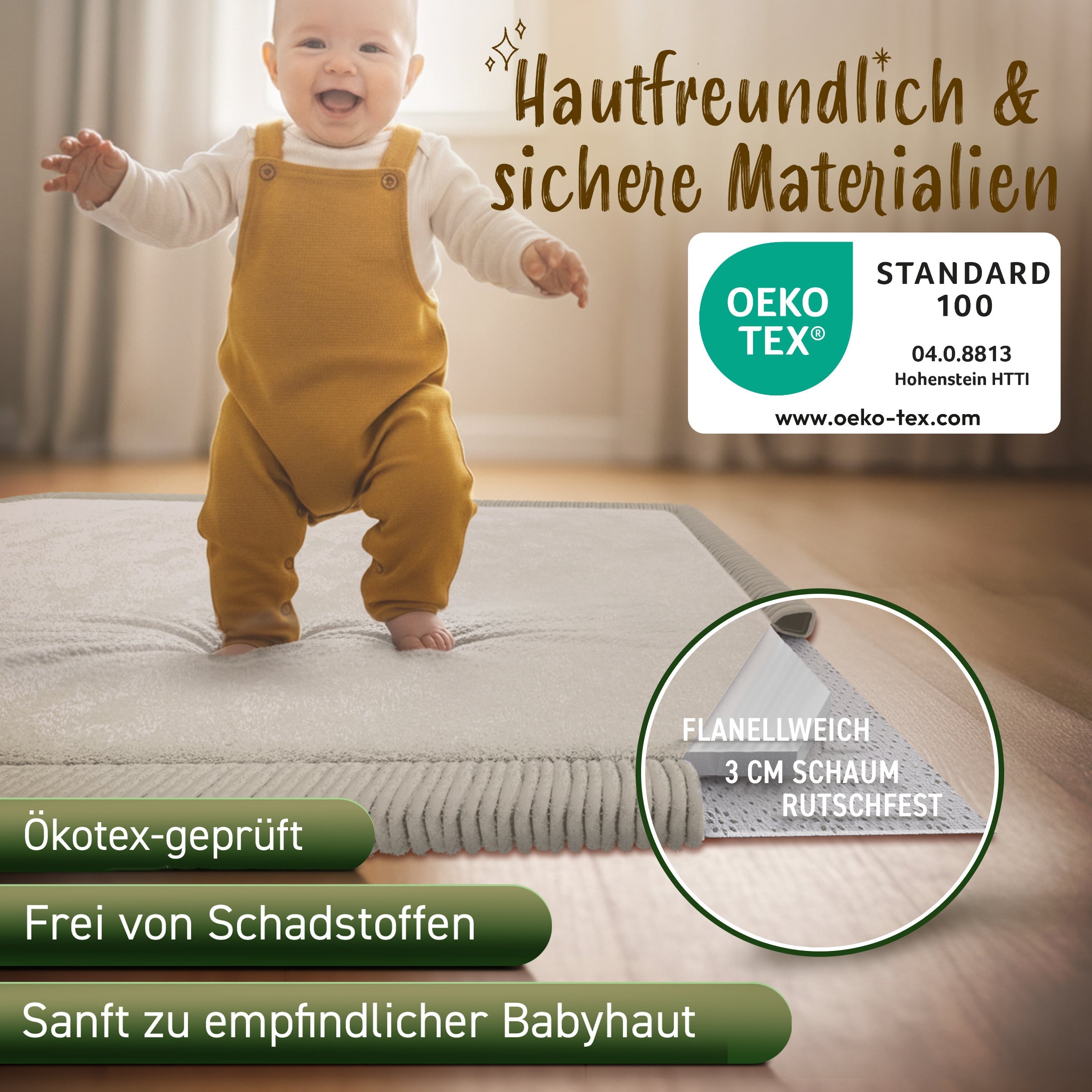 Kinderteppich - M - 140x200cm - Beige