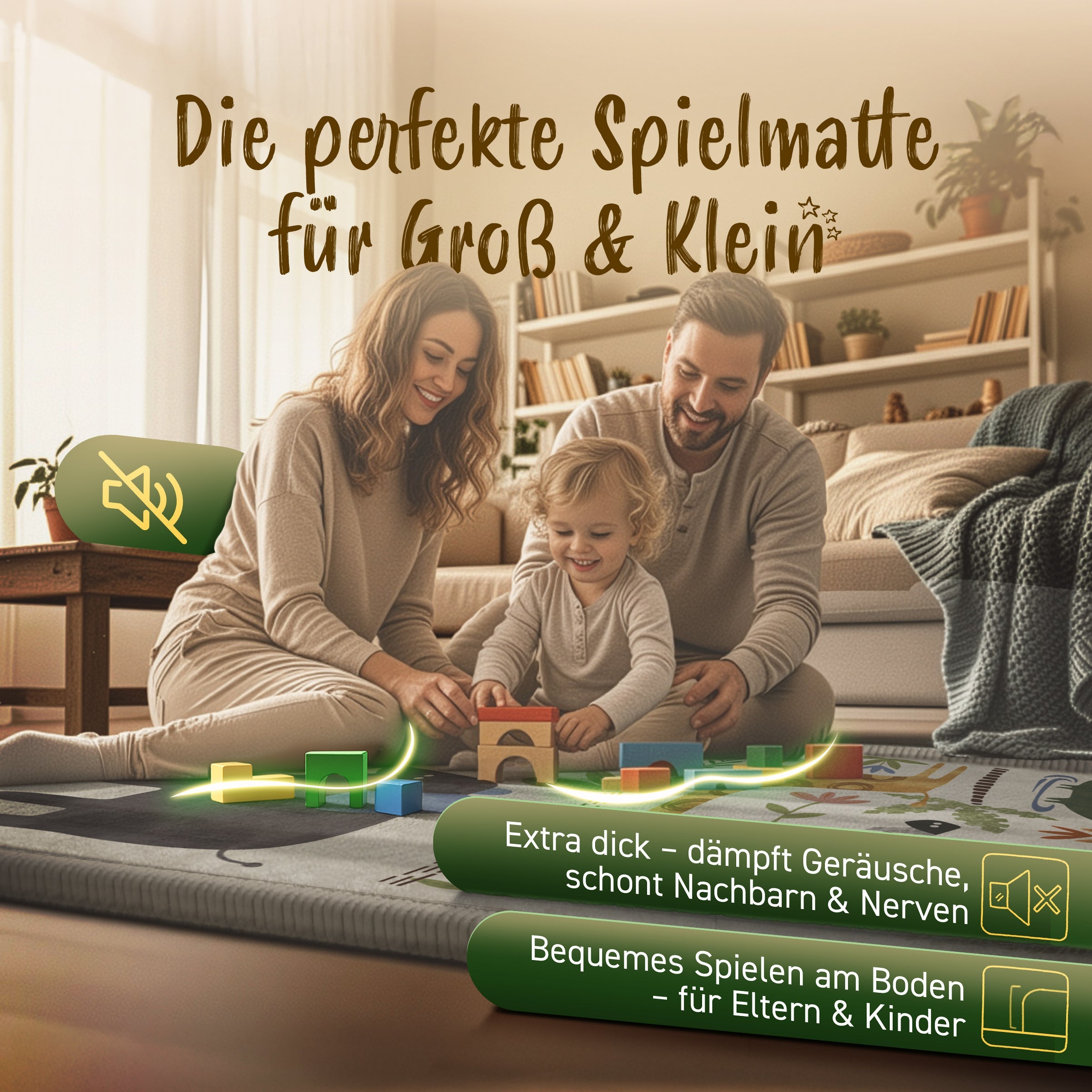 Kinderteppich - M - 140x200cm - Tiere