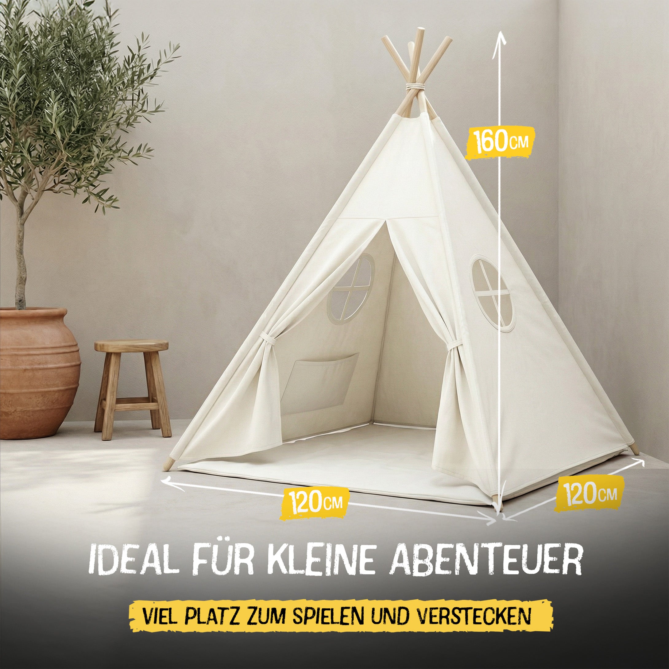 Tipi Zelt - 120x120x160cm