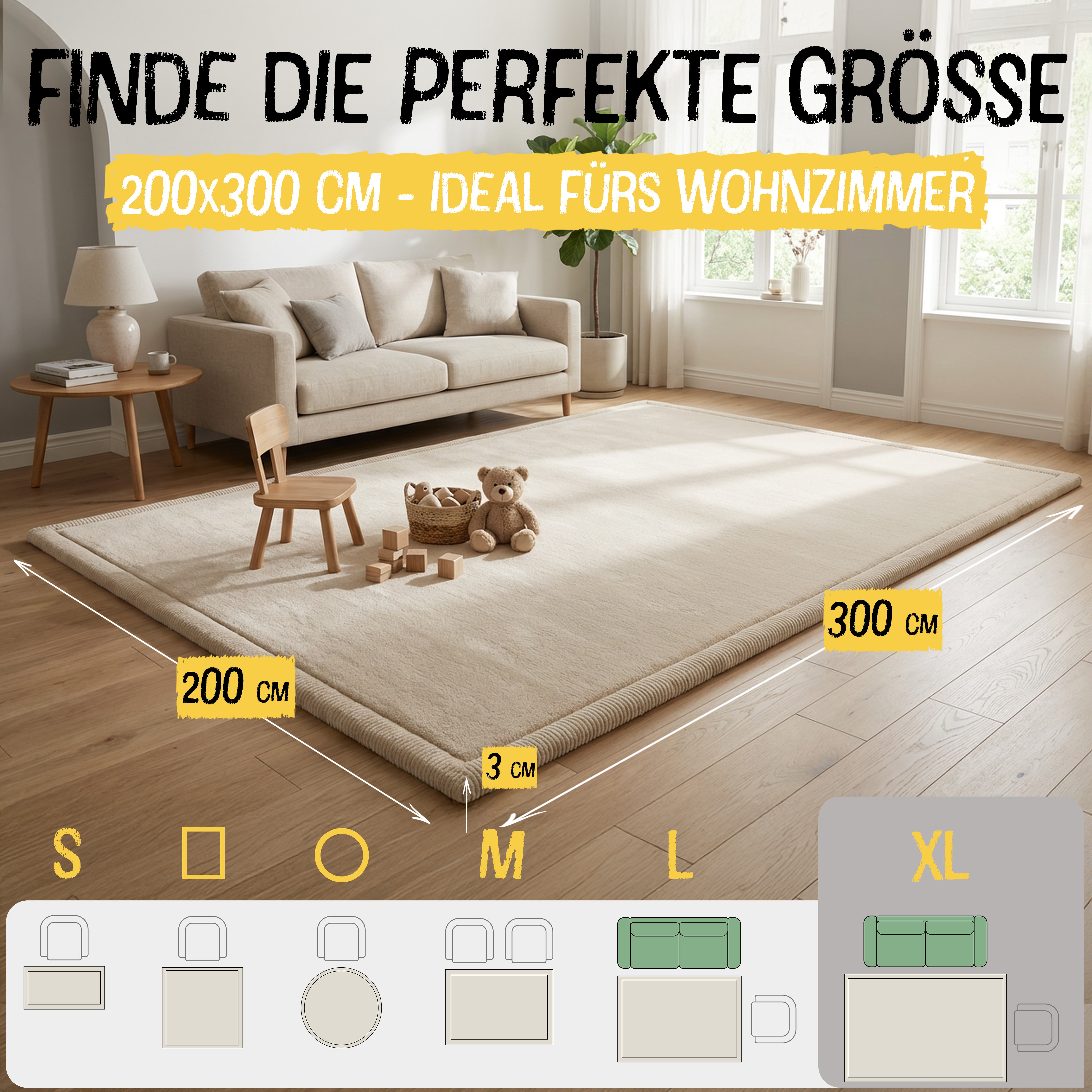 Beige - XL - 200x300cm - Bild 2