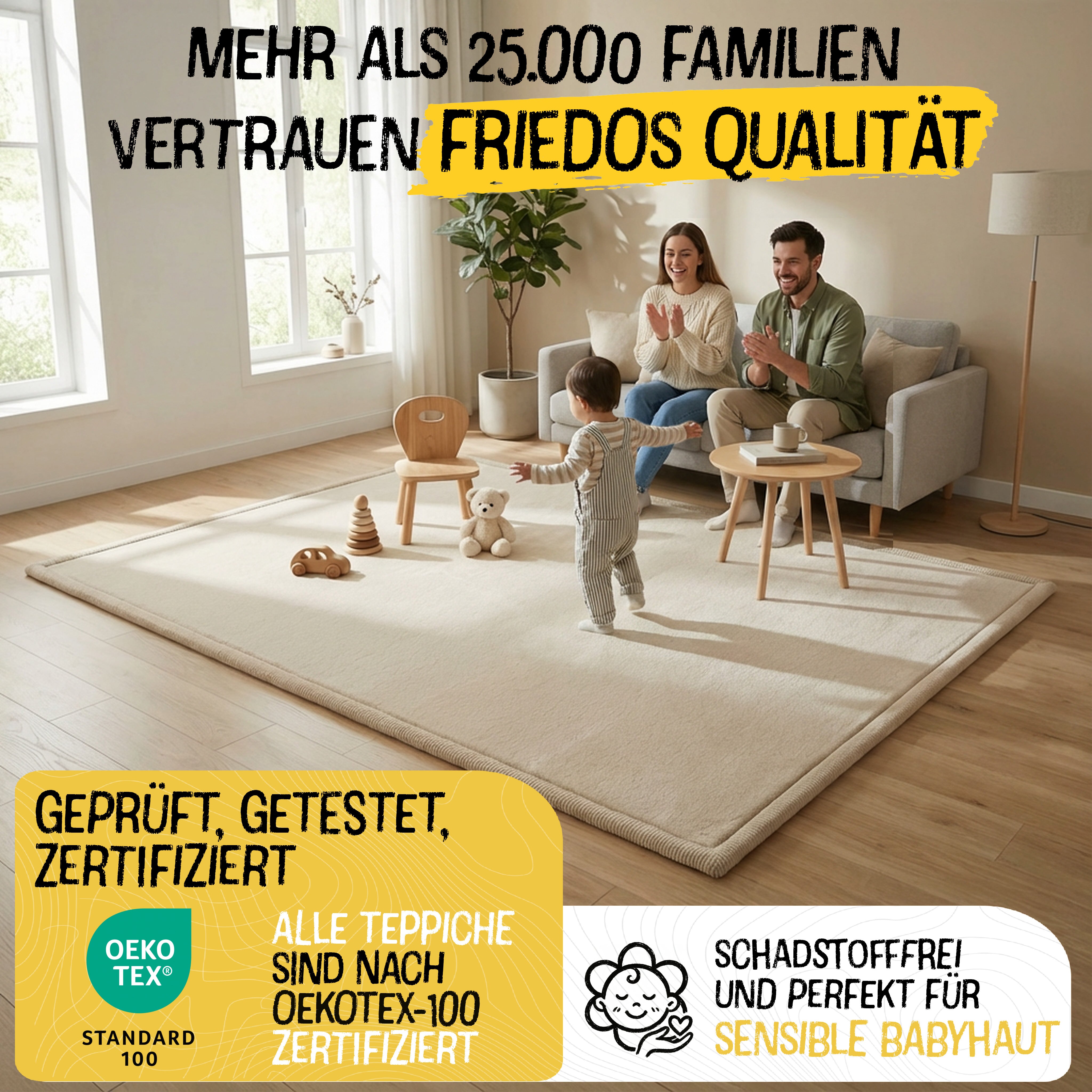 Beige - Rund - 150cm - Bild 4
