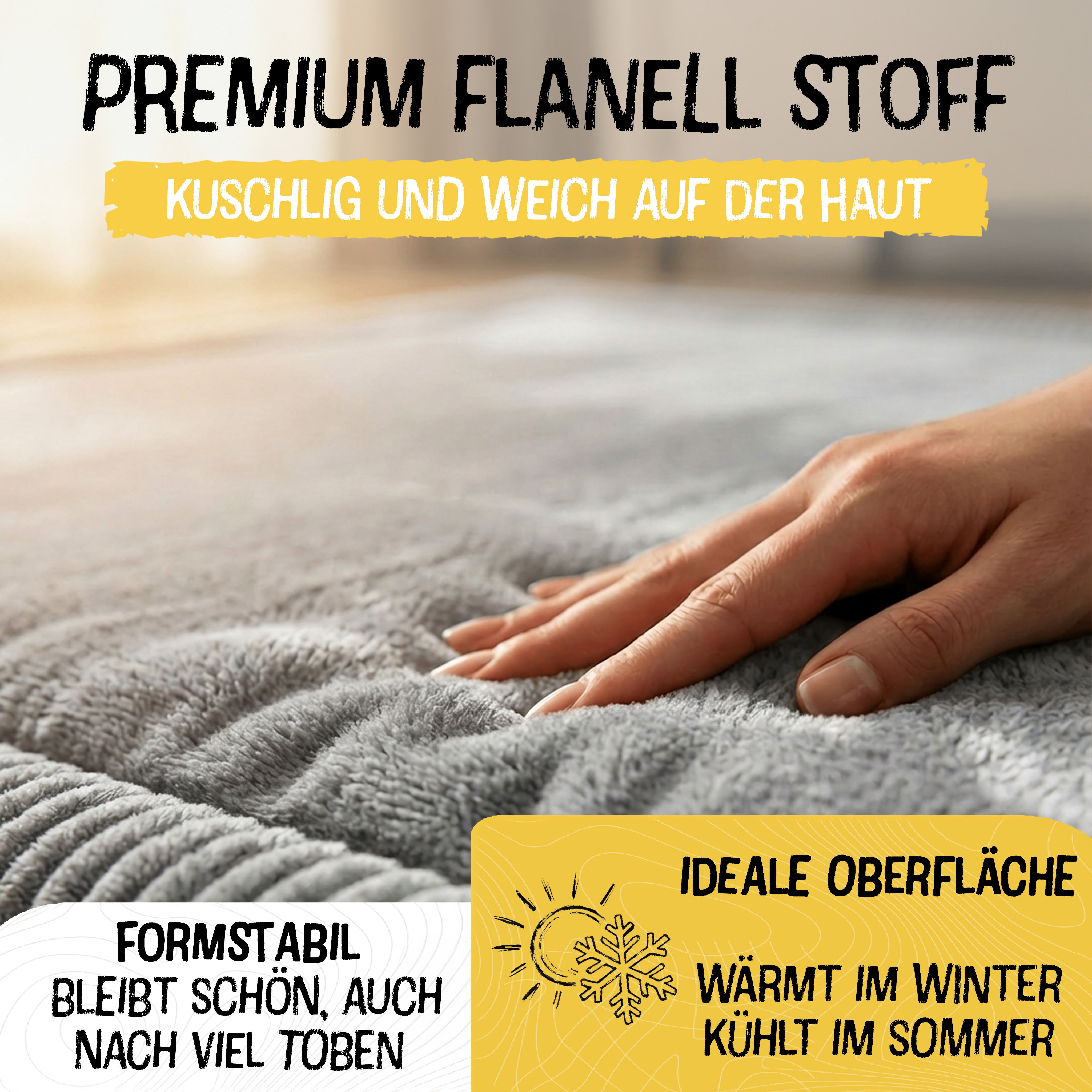 Hellgrau - Rund - 150cm - Bild 6