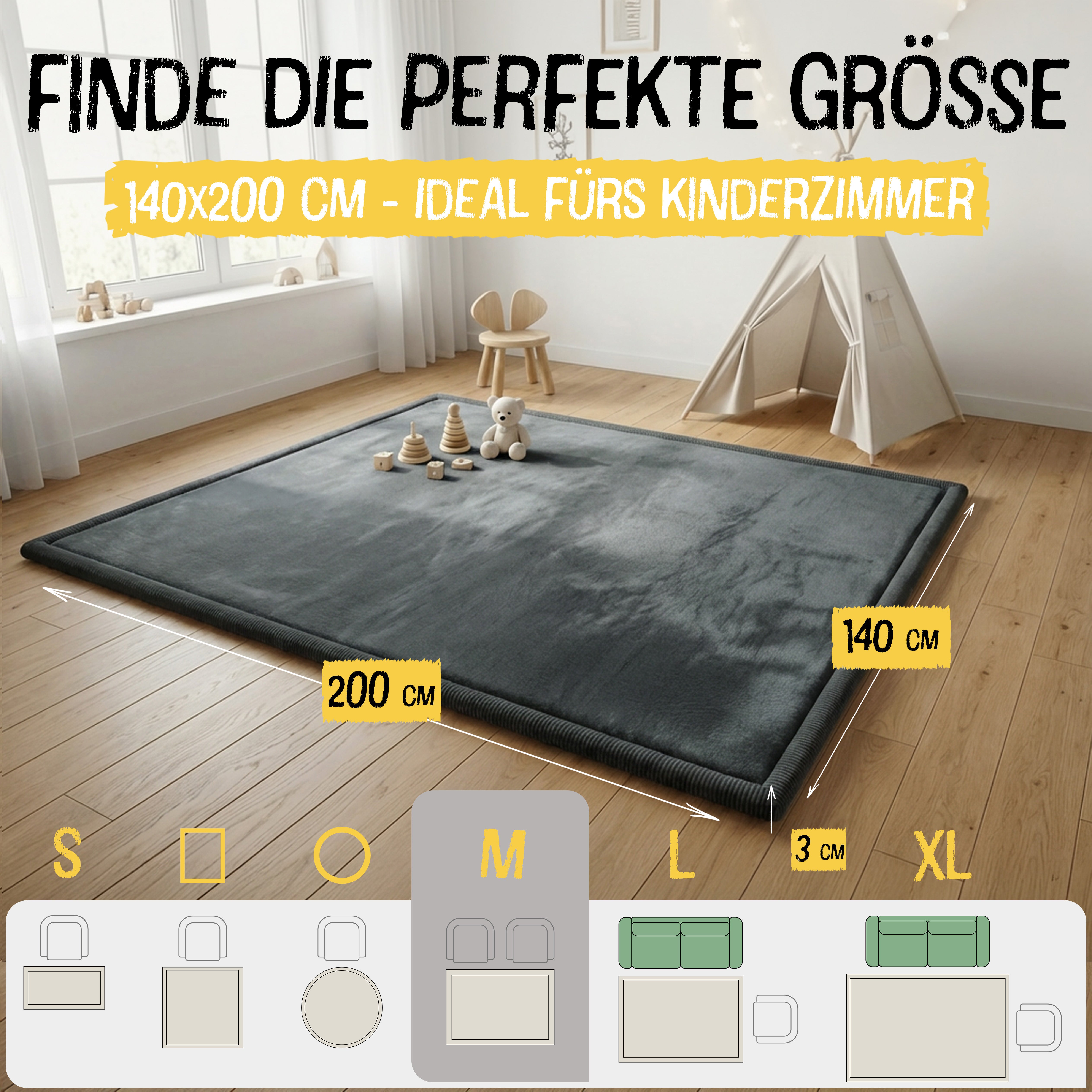 Anthrazit - M - 140x200cm - Bild 2