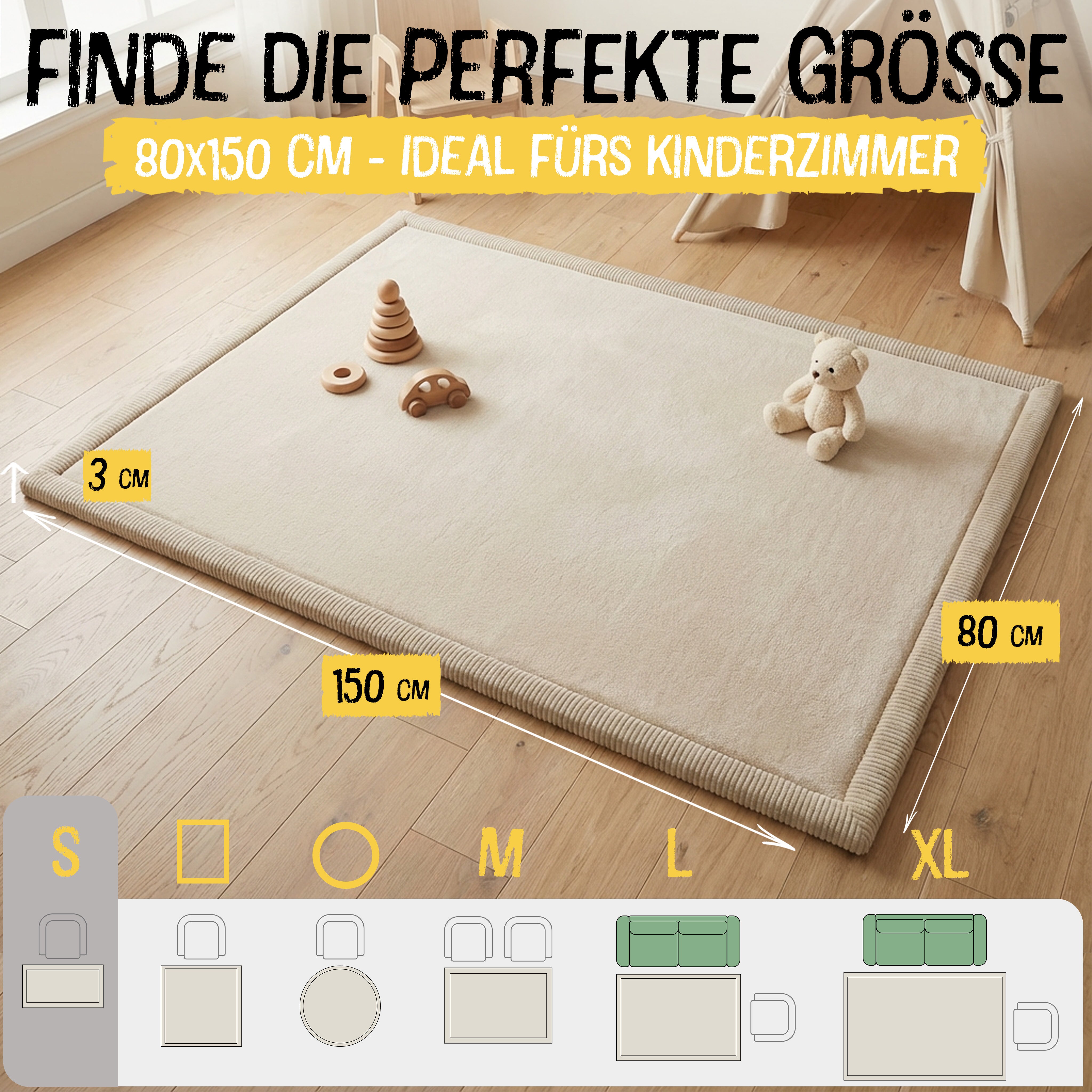 Beige - S - 80x150cm - Bild 2